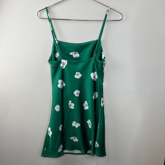 NWT Princess Polly Green White Floral Satin Strappy Ultra Mini Dress NEW 0 - Picture 4 of 7